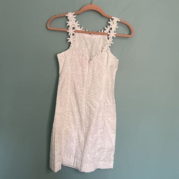 Lilly Pulitzer ANNABELLE SHIFT DRESS Resort White Sunflower Eyelet - Picture 6 of 8
